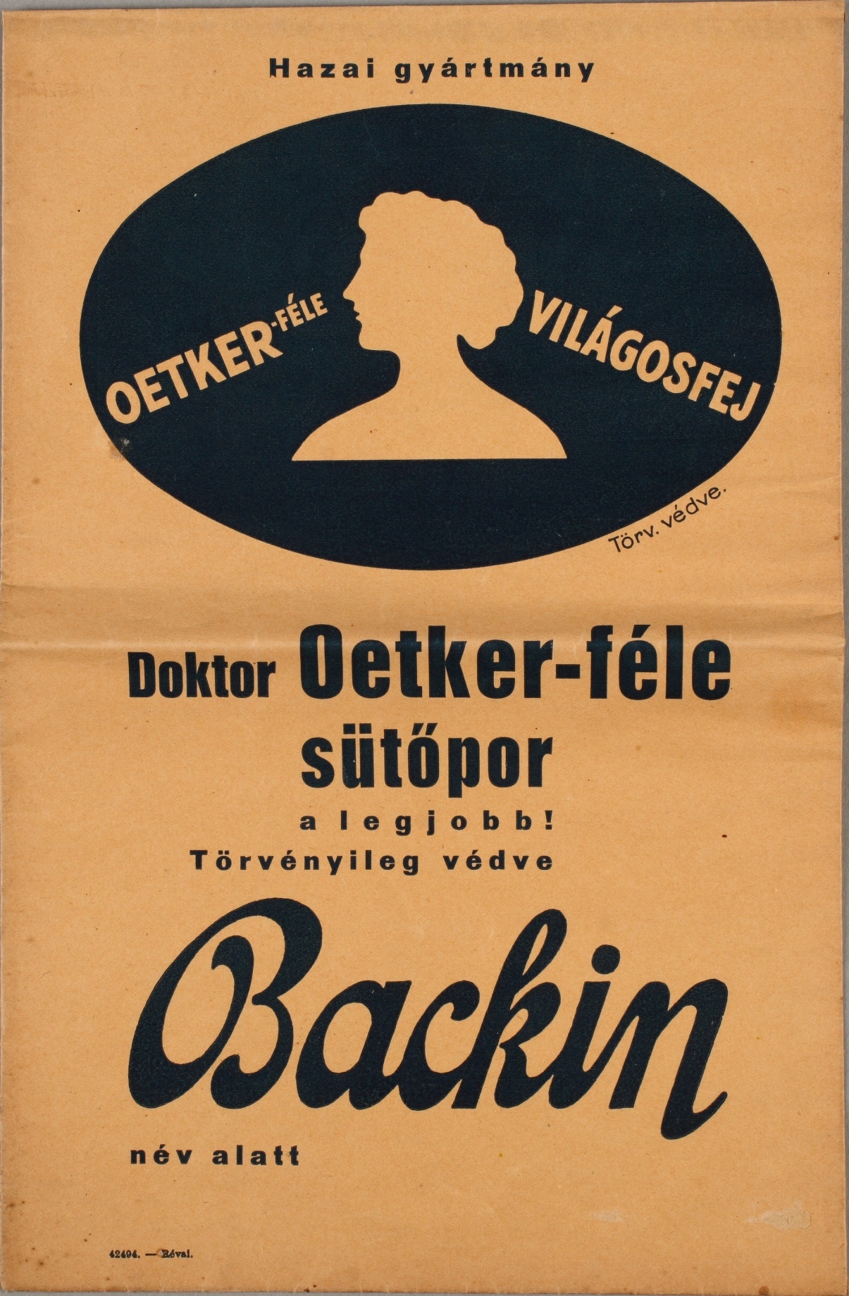 Backin sütőpor zacskó (Magyar Kereskedelmi és Vendéglátóipari Múzeum CC BY-NC-SA)