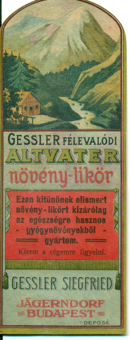 Altvater növény likőr (Magyar Kereskedelmi és Vendéglátóipari Múzeum CC BY-NC-SA)