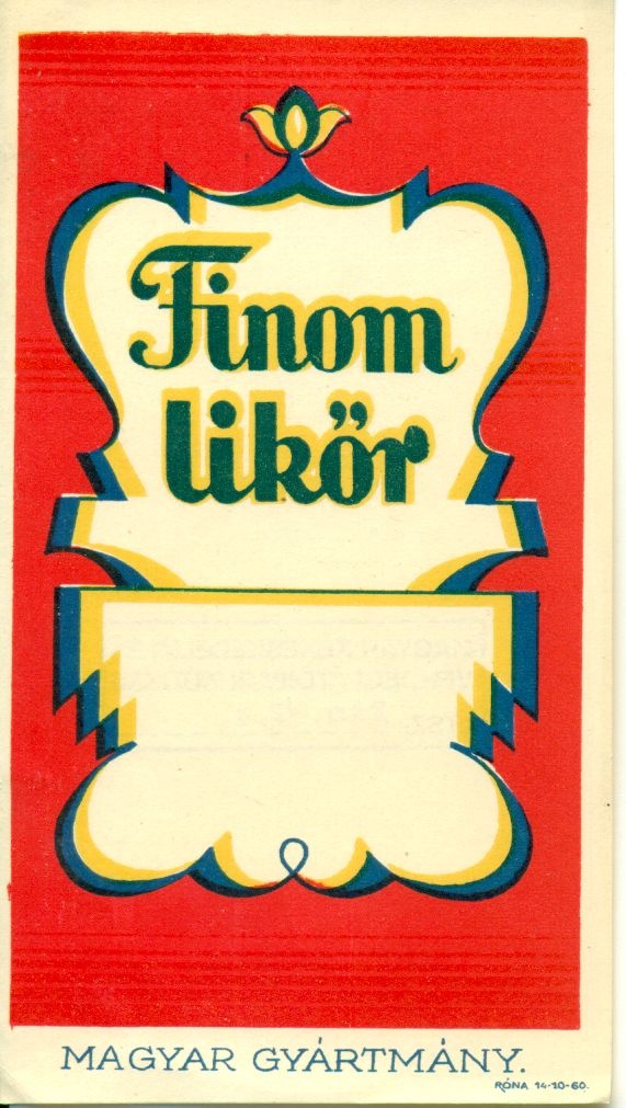 Finom Likőr (Magyar Kereskedelmi és Vendéglátóipari Múzeum CC BY-NC-SA)