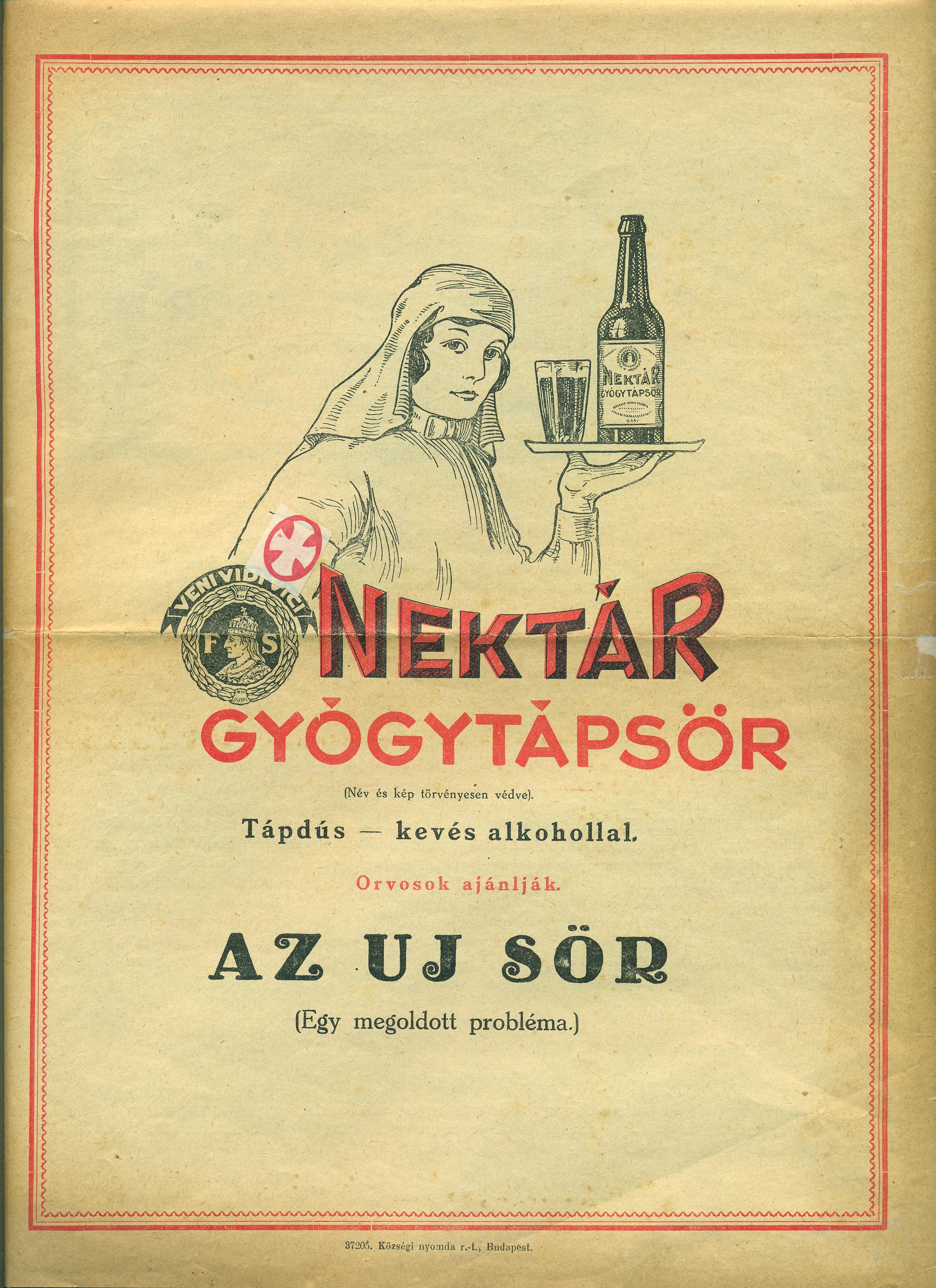 Nektár Gyógytápsör reklámlap (Magyar Kereskedelmi és Vendéglátóipari Múzeum CC BY-NC-SA)