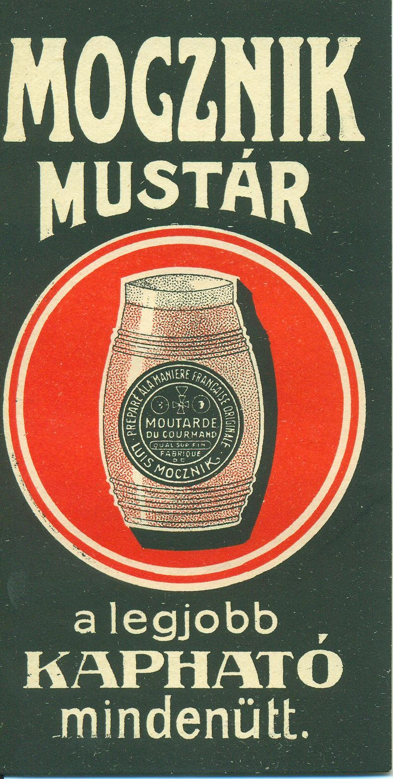 Mocznik mustár (Magyar Kereskedelmi és Vendéglátóipari Múzeum CC BY-NC-SA)