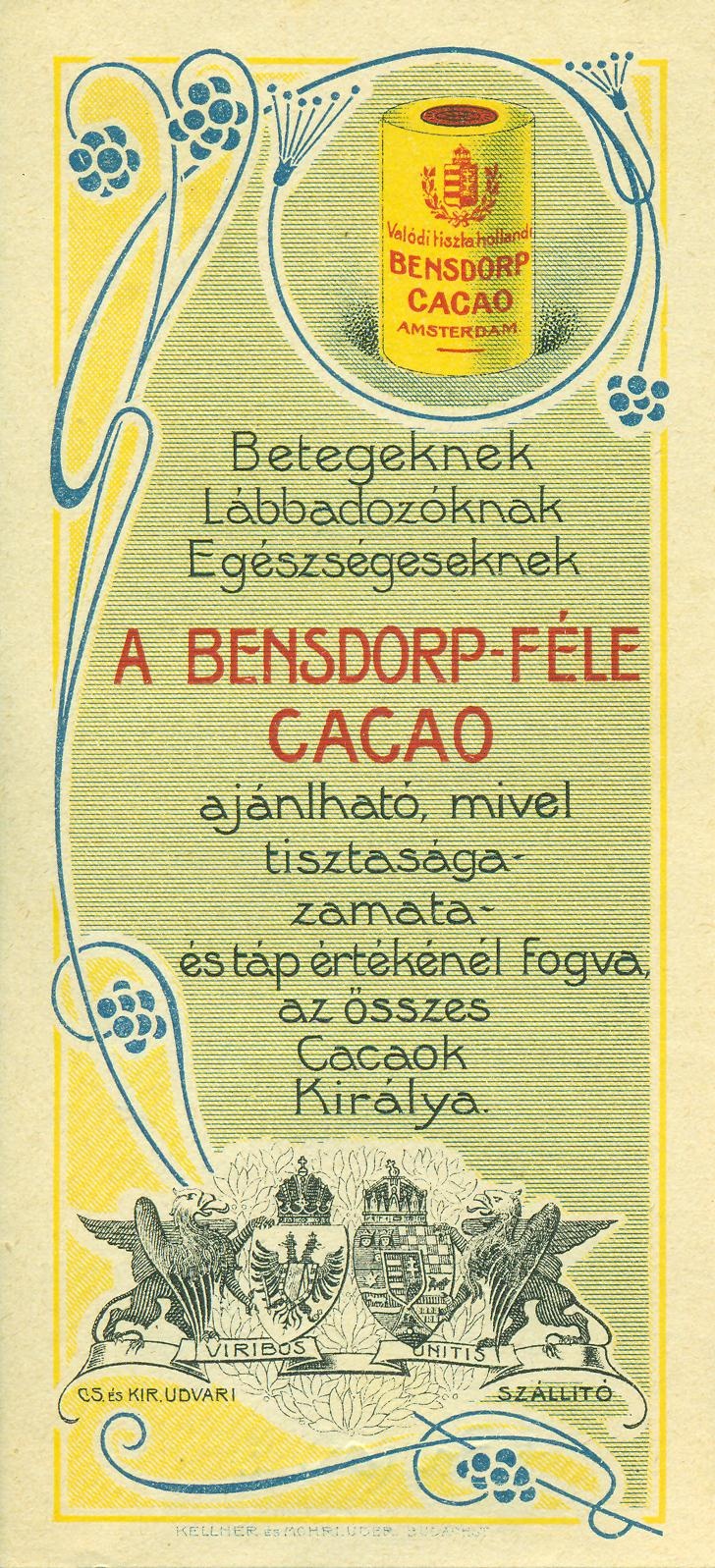 Bensdorp kakaó (Magyar Kereskedelmi és Vendéglátóipari Múzeum CC BY-NC-SA)