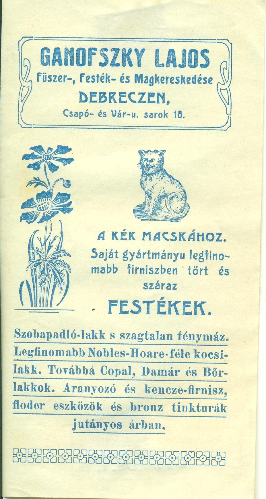 Ganofszky Lajos Fűszer-, Festék- és Magánkereskedése (Magyar Kereskedelmi és Vendéglátóipari Múzeum CC BY-NC-SA)