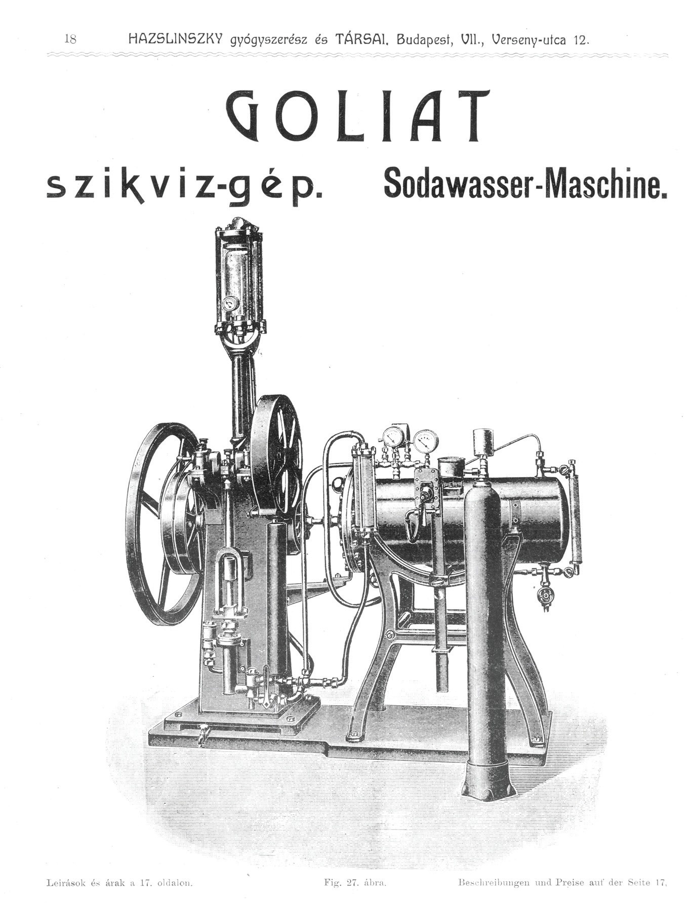 Goliat Szikviz gép (Magyar Kereskedelmi és Vendéglátóipari Múzeum CC BY-NC-SA)