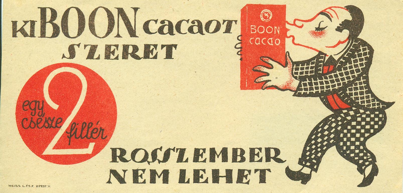 Boon kakaó (Magyar Kereskedelmi és Vendéglátóipari Múzeum CC BY-NC-SA)