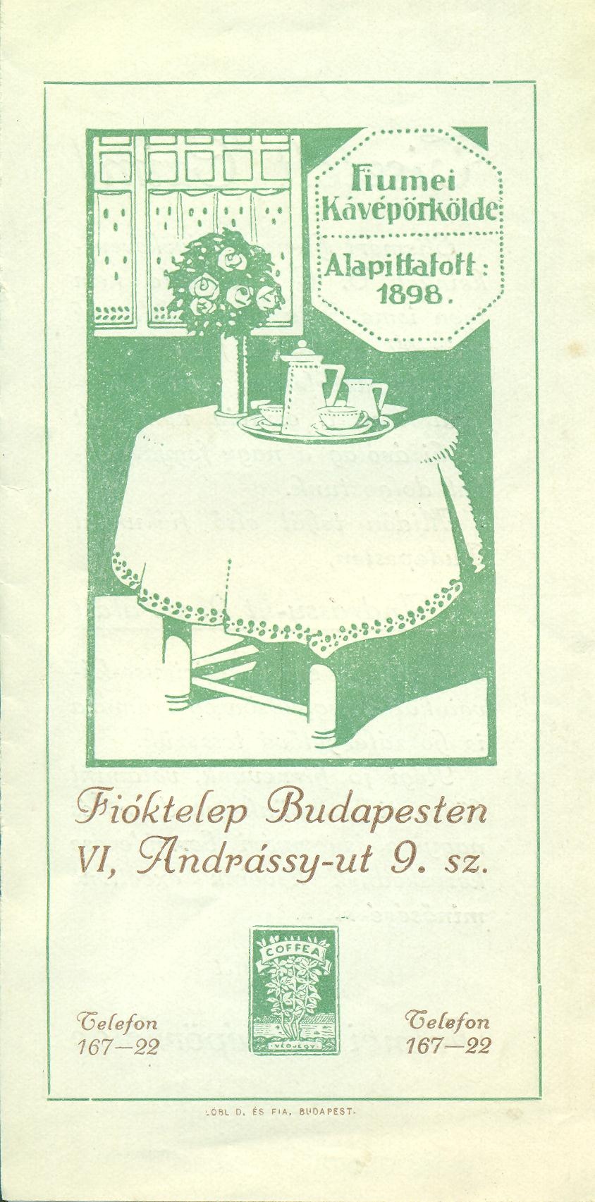 Fiumei Kávépörkölde (Magyar Kereskedelmi és Vendéglátóipari Múzeum CC BY-NC-SA)