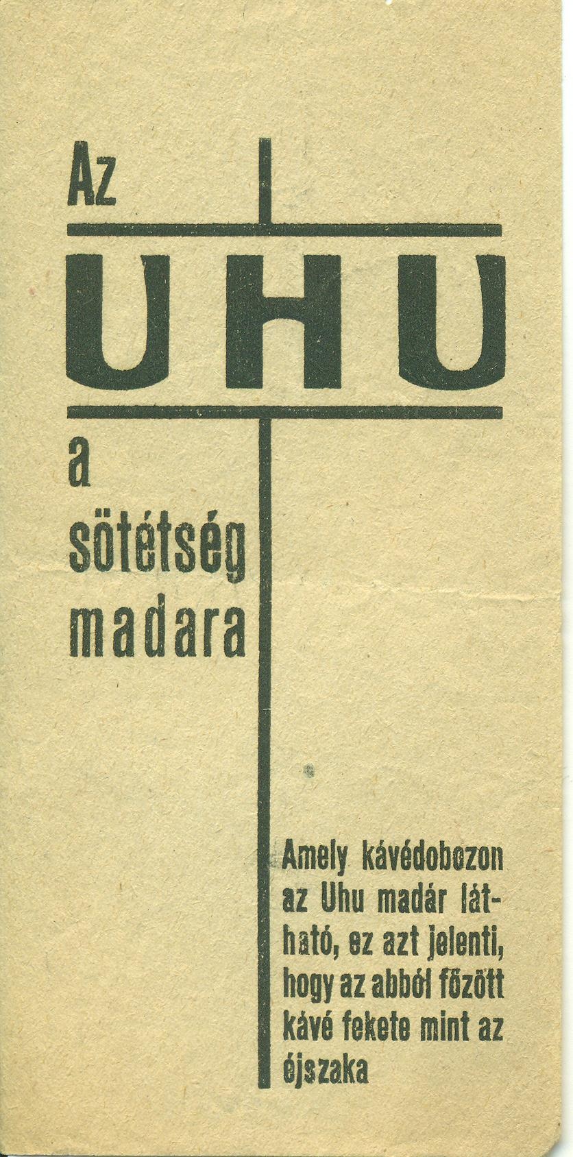 UHU kávépótlék (Magyar Kereskedelmi és Vendéglátóipari Múzeum CC BY-NC-SA)