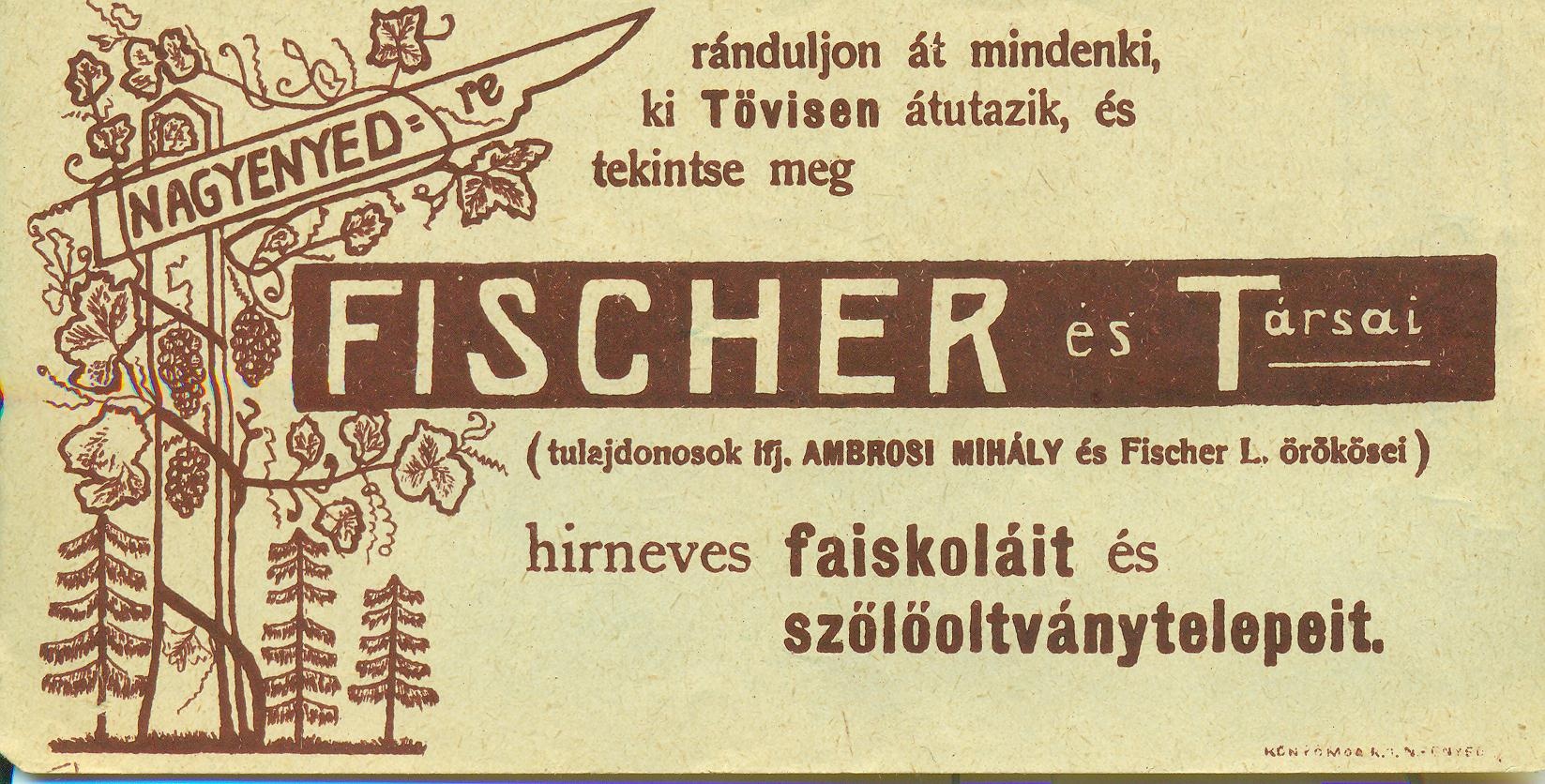 Fischer és Társai faiskola és szőlőoltványtelep (Magyar Kereskedelmi és Vendéglátóipari Múzeum CC BY-NC-SA)