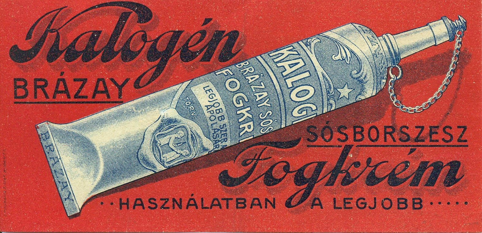 Kallogén Brázay sósborszesz és fogkrém (Magyar Kereskedelmi és Vendéglátóipari Múzeum CC BY-NC-SA)