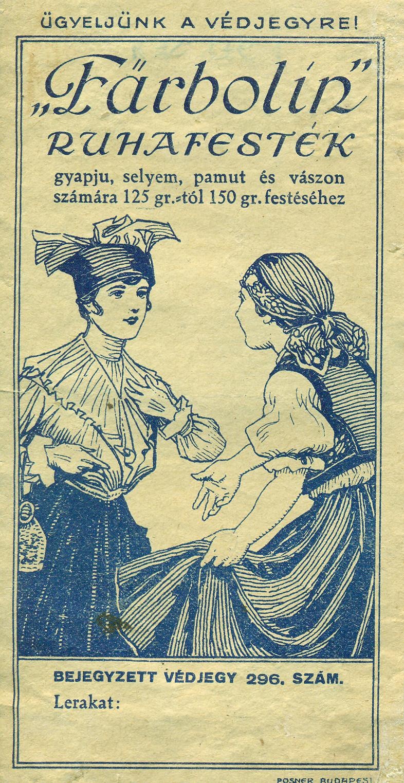 Färbolín ruhafesték (Magyar Kereskedelmi és Vendéglátóipari Múzeum CC BY-NC-SA)