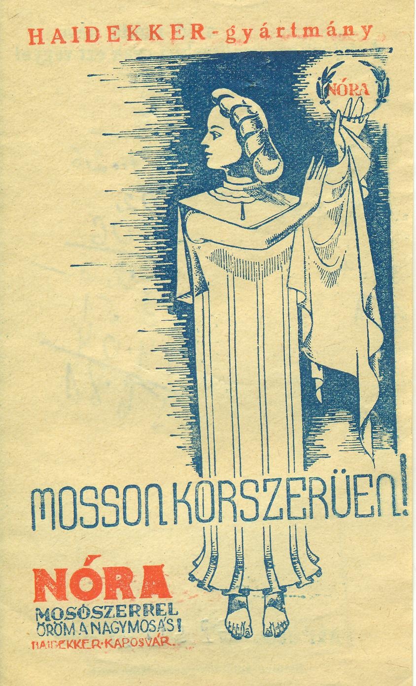 Nóra mosószer (Magyar Kereskedelmi és Vendéglátóipari Múzeum CC BY-NC-SA)