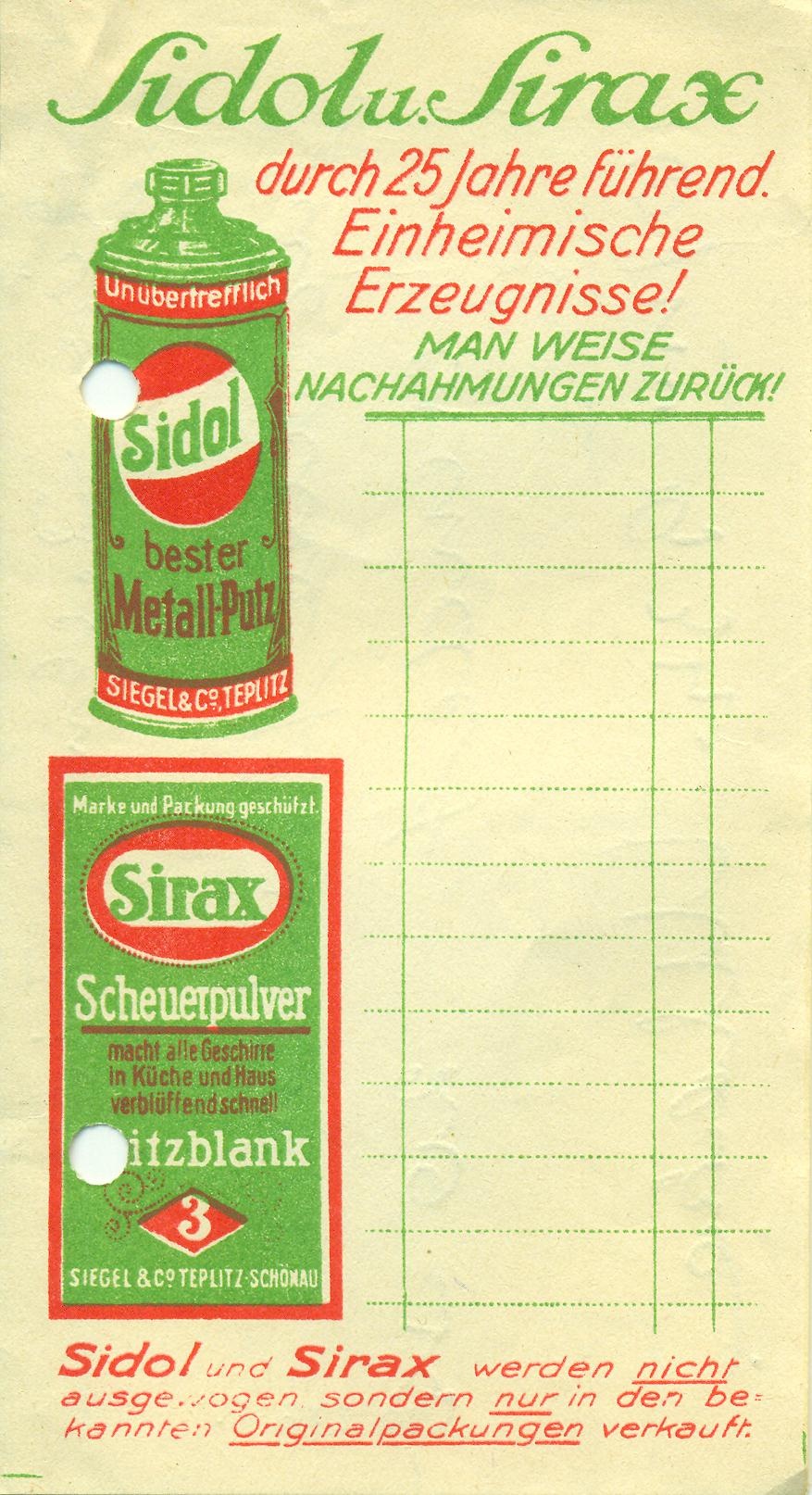 Sidol fényesítő - Sirax súrolópor (Magyar Kereskedelmi és Vendéglátóipari Múzeum CC BY-NC-SA)
