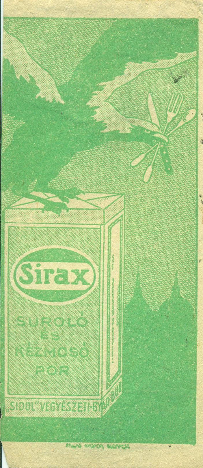 Sirax súroló és kézmosó por (Magyar Kereskedelmi és Vendéglátóipari Múzeum CC BY-NC-SA)