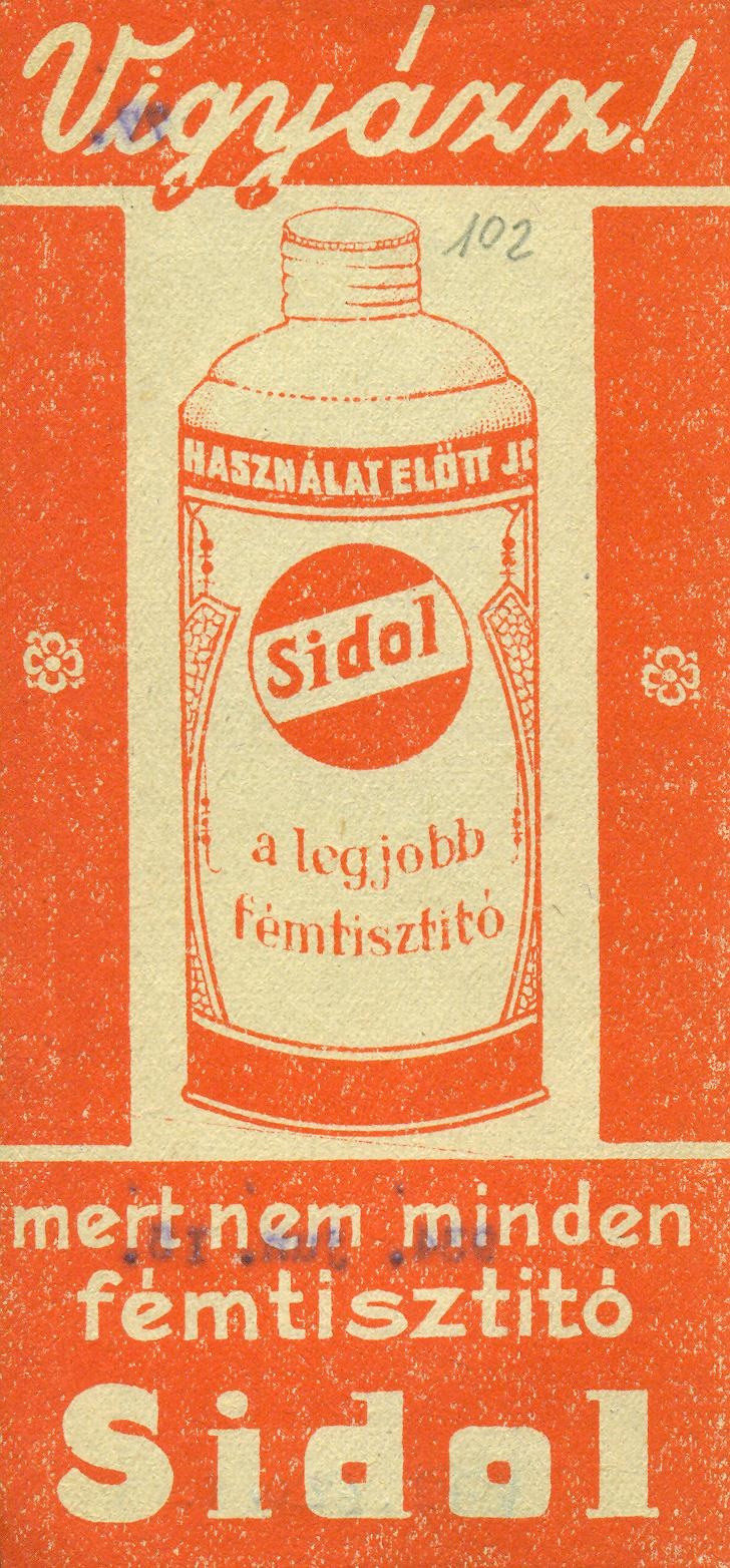 Sidol fémtisztító (Magyar Kereskedelmi és Vendéglátóipari Múzeum CC BY-NC-SA)