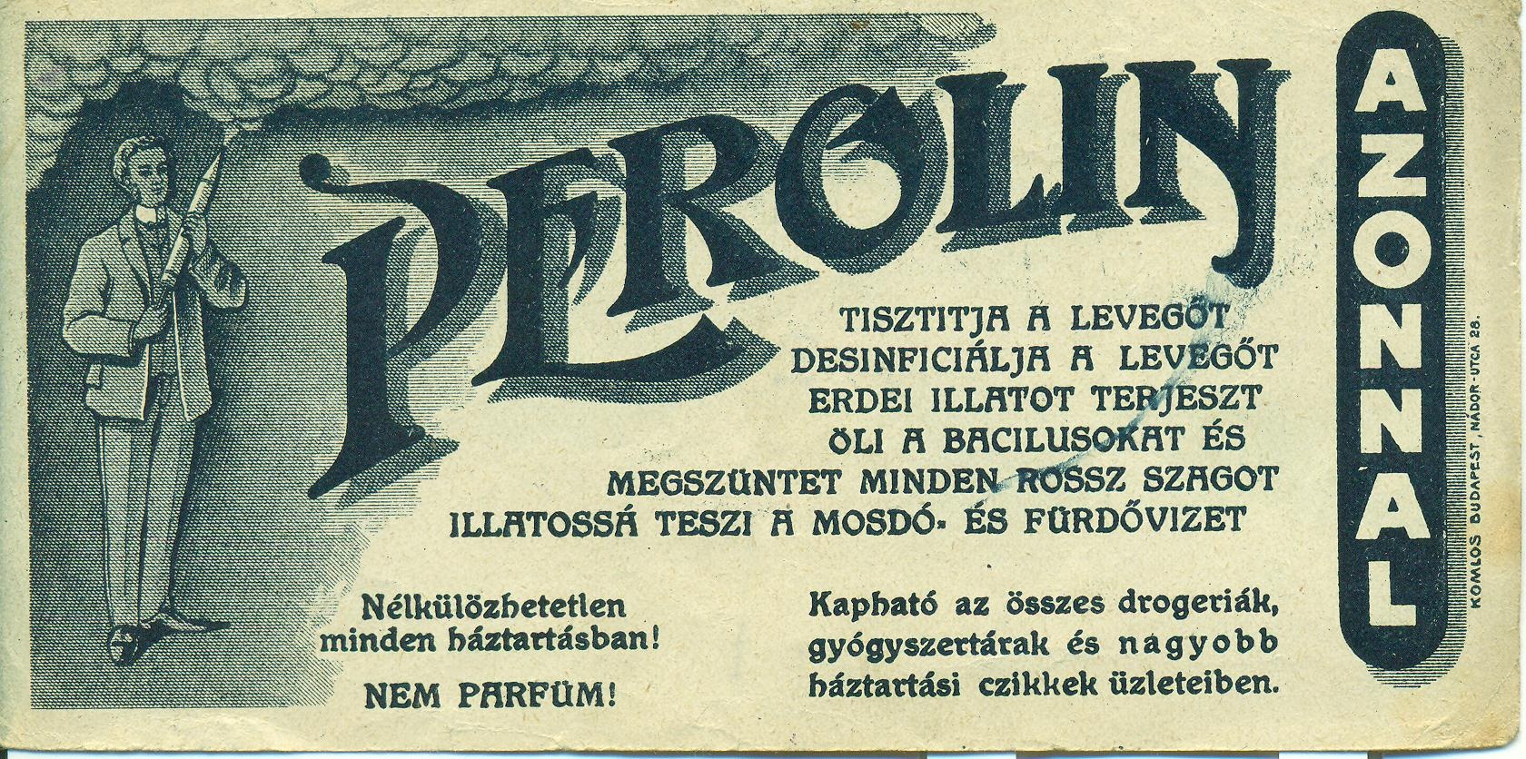 PEROLIN fertőtlenítőszer (Magyar Kereskedelmi és Vendéglátóipari Múzeum CC BY-NC-SA)