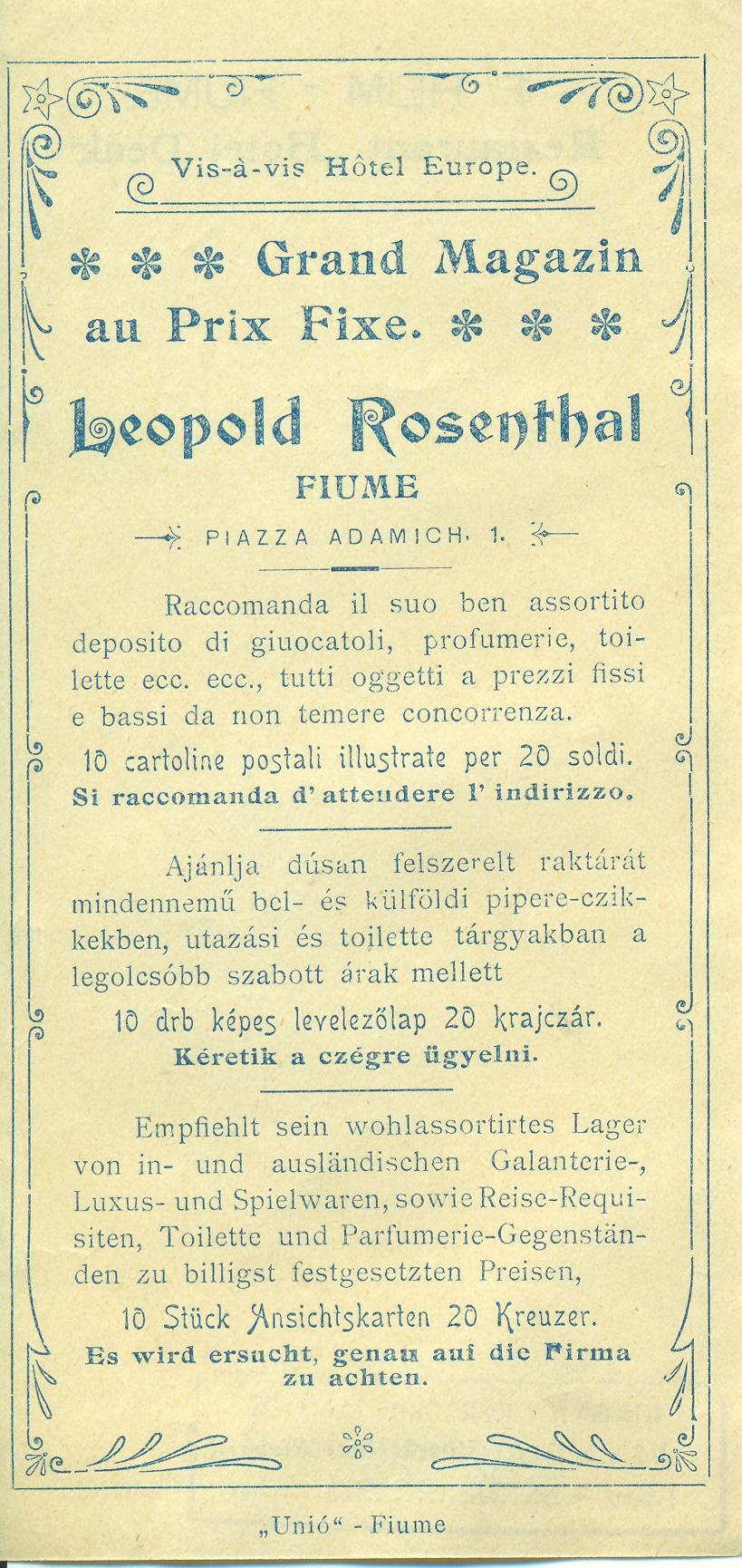 Leopold Rosenthal fiumei pipere raktára (Magyar Kereskedelmi és Vendéglátóipari Múzeum CC BY-NC-SA)
