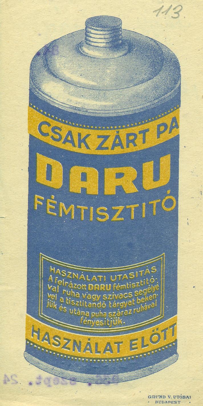 Daru fémtisztító (Magyar Kereskedelmi és Vendéglátóipari Múzeum CC BY-NC-SA)
