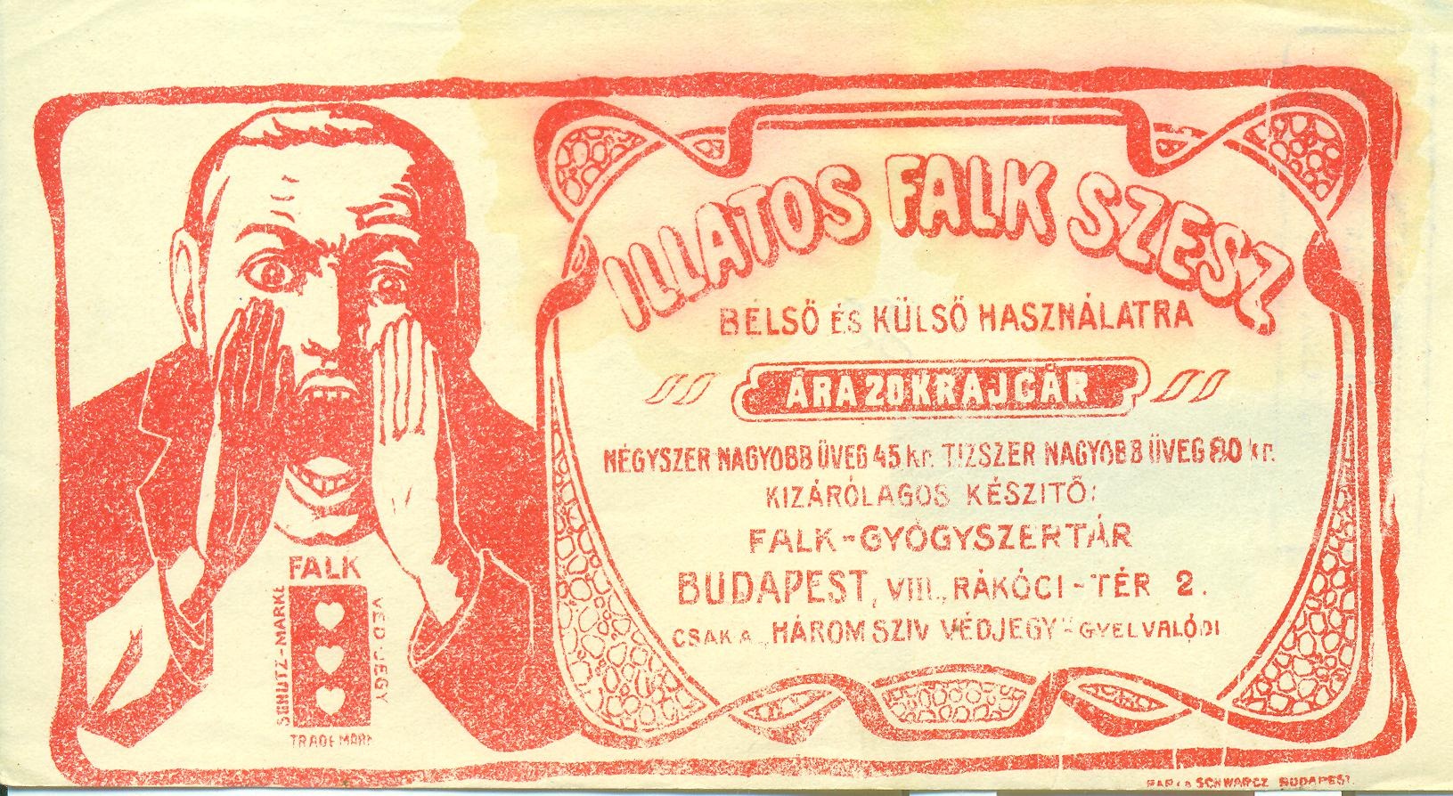 Illatos Falk Szesz (Magyar Kereskedelmi és Vendéglátóipari Múzeum CC BY-NC-SA)