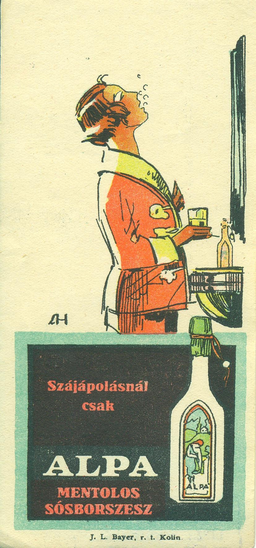 Alpa Mentholos Sósborszesz (Magyar Kereskedelmi és Vendéglátóipari Múzeum CC BY-NC-SA)