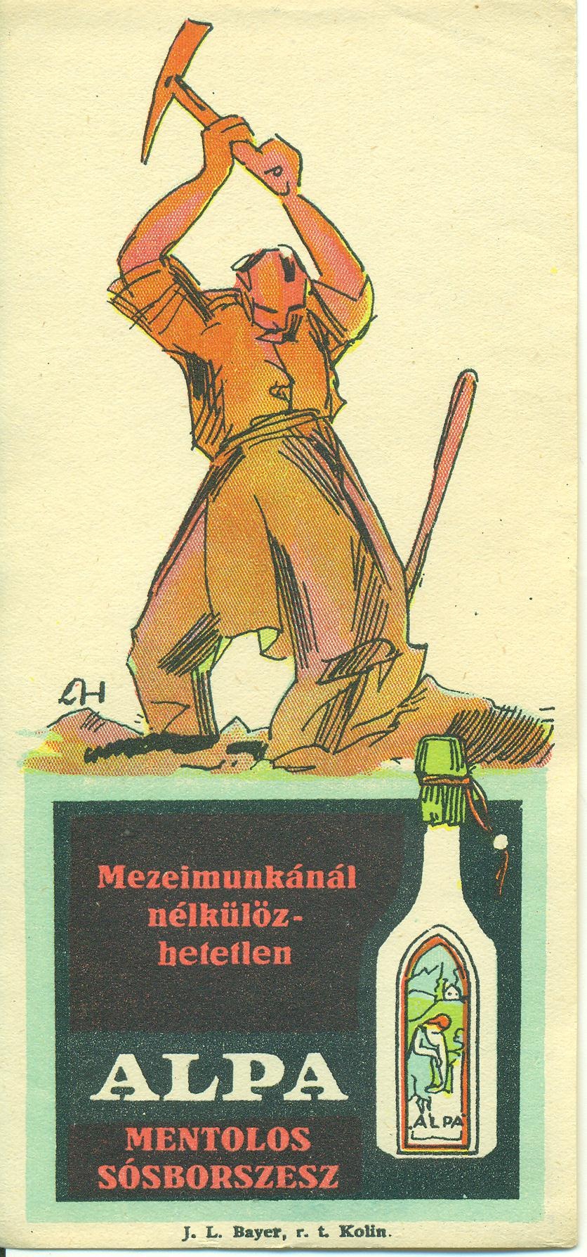 Alpa Mentolos Sósborszesz (Magyar Kereskedelmi és Vendéglátóipari Múzeum CC BY-NC-SA)