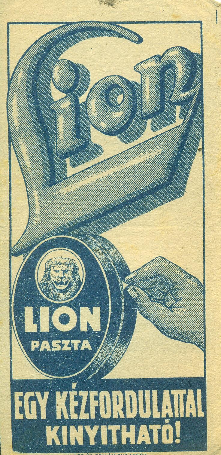 Lion paszta (Magyar Kereskedelmi és Vendéglátóipari Múzeum CC BY-NC-SA)