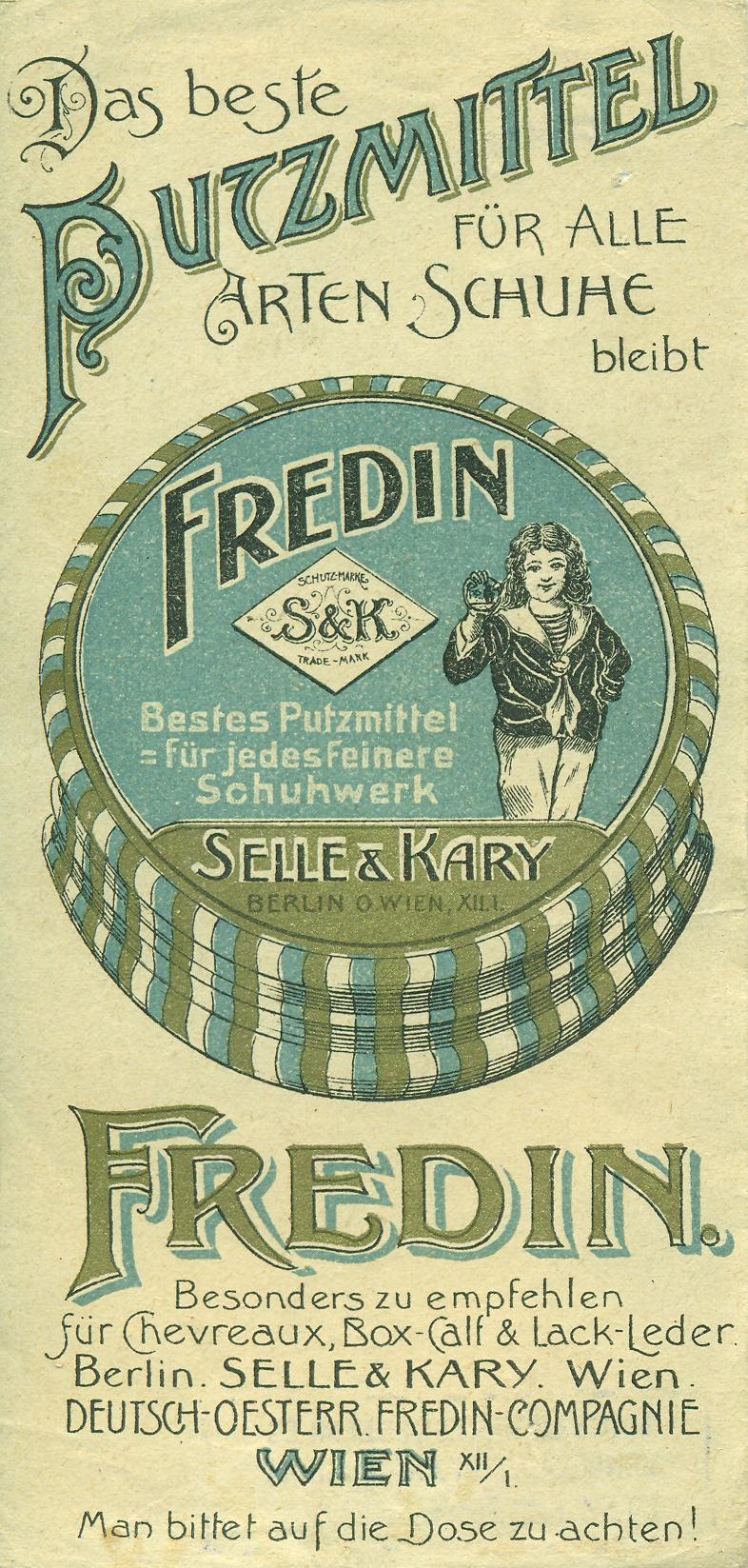 Fredin cipőtisztítószer (Magyar Kereskedelmi és Vendéglátóipari Múzeum CC BY-NC-SA)
