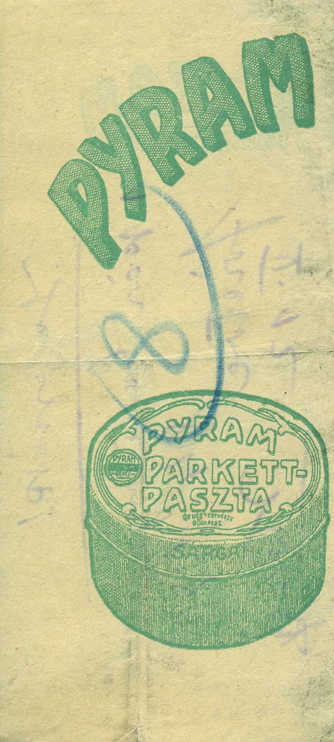 Pyram parkett-paszta (Magyar Kereskedelmi és Vendéglátóipari Múzeum CC BY-NC-SA)