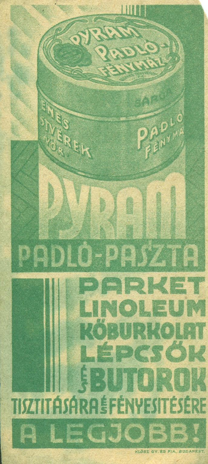 Pyram padló-paszta (Magyar Kereskedelmi és Vendéglátóipari Múzeum CC BY-NC-SA)