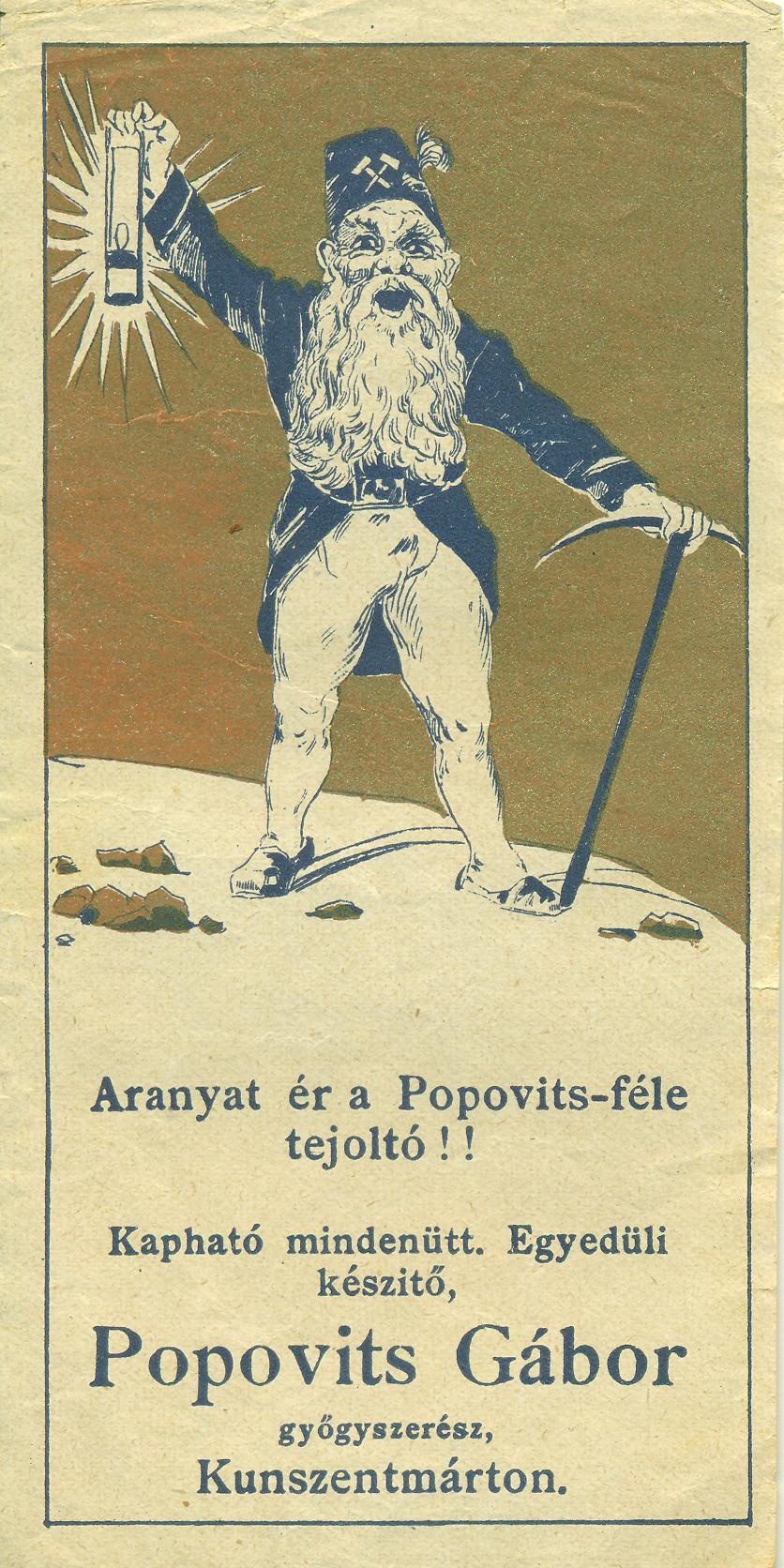 Popovits tejoltó (Magyar Kereskedelmi és Vendéglátóipari Múzeum CC BY-NC-SA)