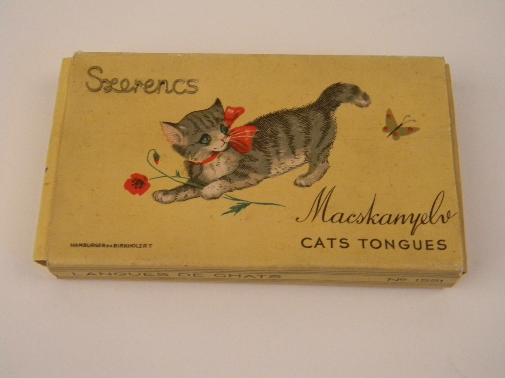 Szerencsi Macskanyelves desszertes doboz (Magyar Kereskedelmi és Vendéglátóipari Múzeum CC BY-NC-SA)