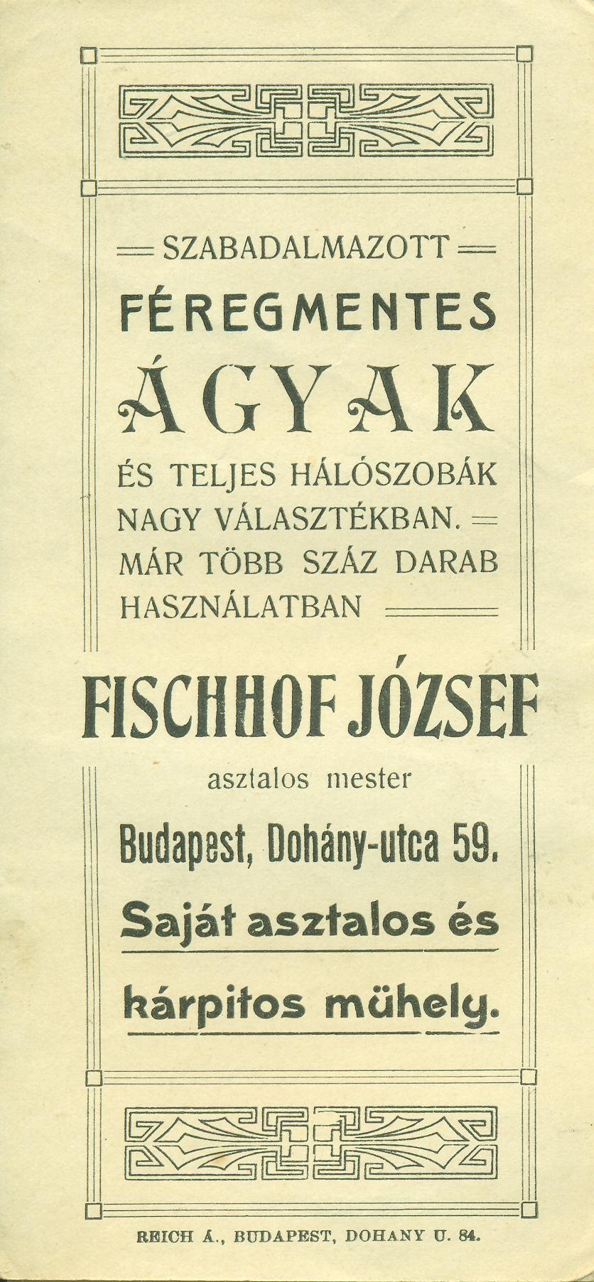 Fischhoff József asztalos mester (Magyar Kereskedelmi és Vendéglátóipari Múzeum CC BY-NC-SA)
