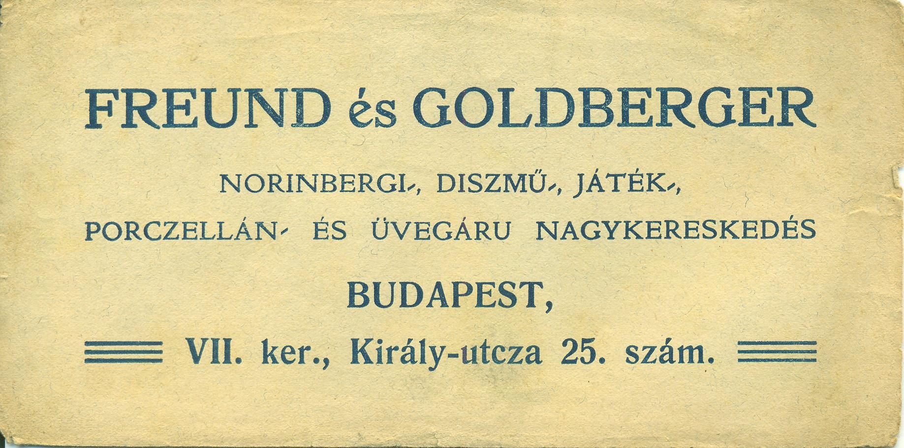 FREUND ÉS GOLDBERGER (Magyar Kereskedelmi és Vendéglátóipari Múzeum CC BY-NC-SA)
