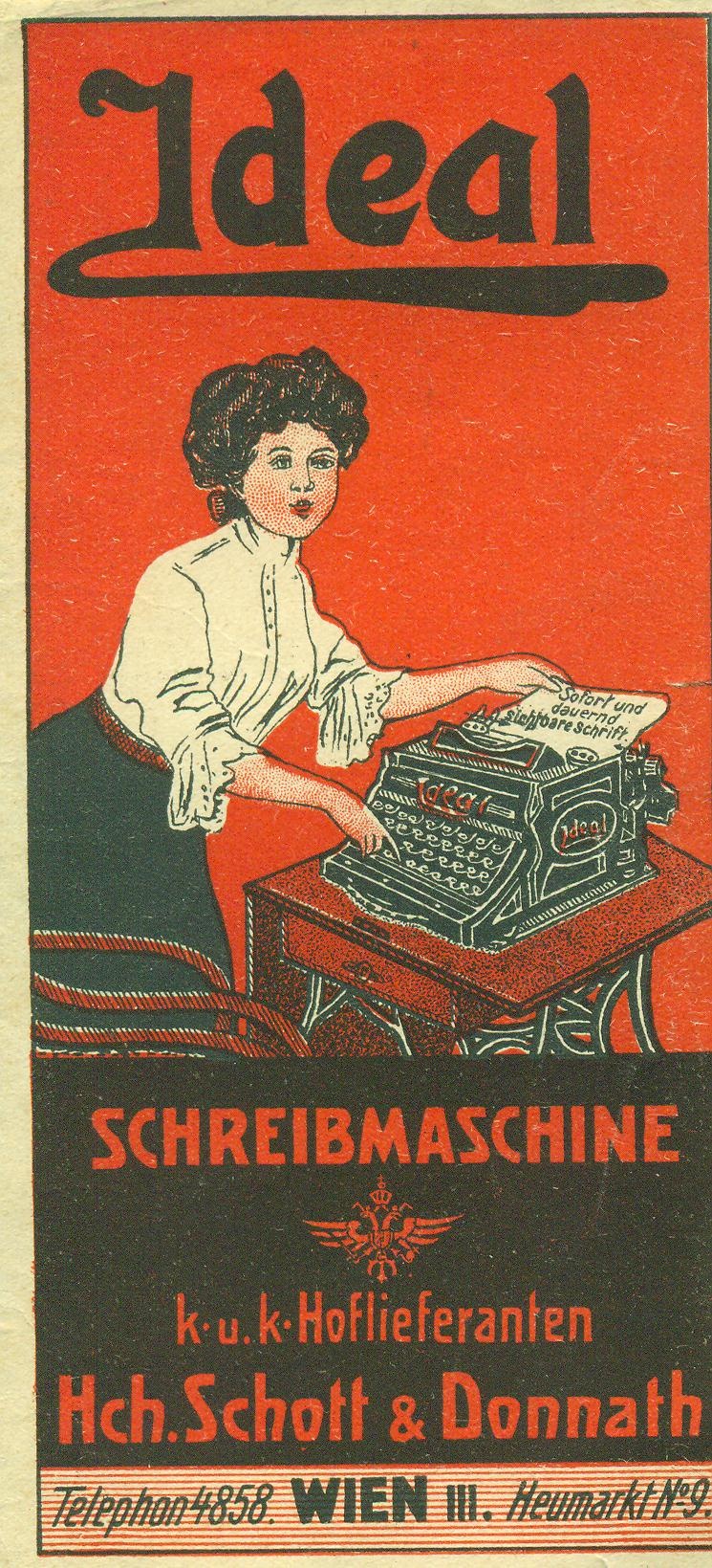 Hch. Schott & Donnath Ideal Schreibmaschine (Magyar Kereskedelmi és Vendéglátóipari Múzeum CC BY-NC-SA)