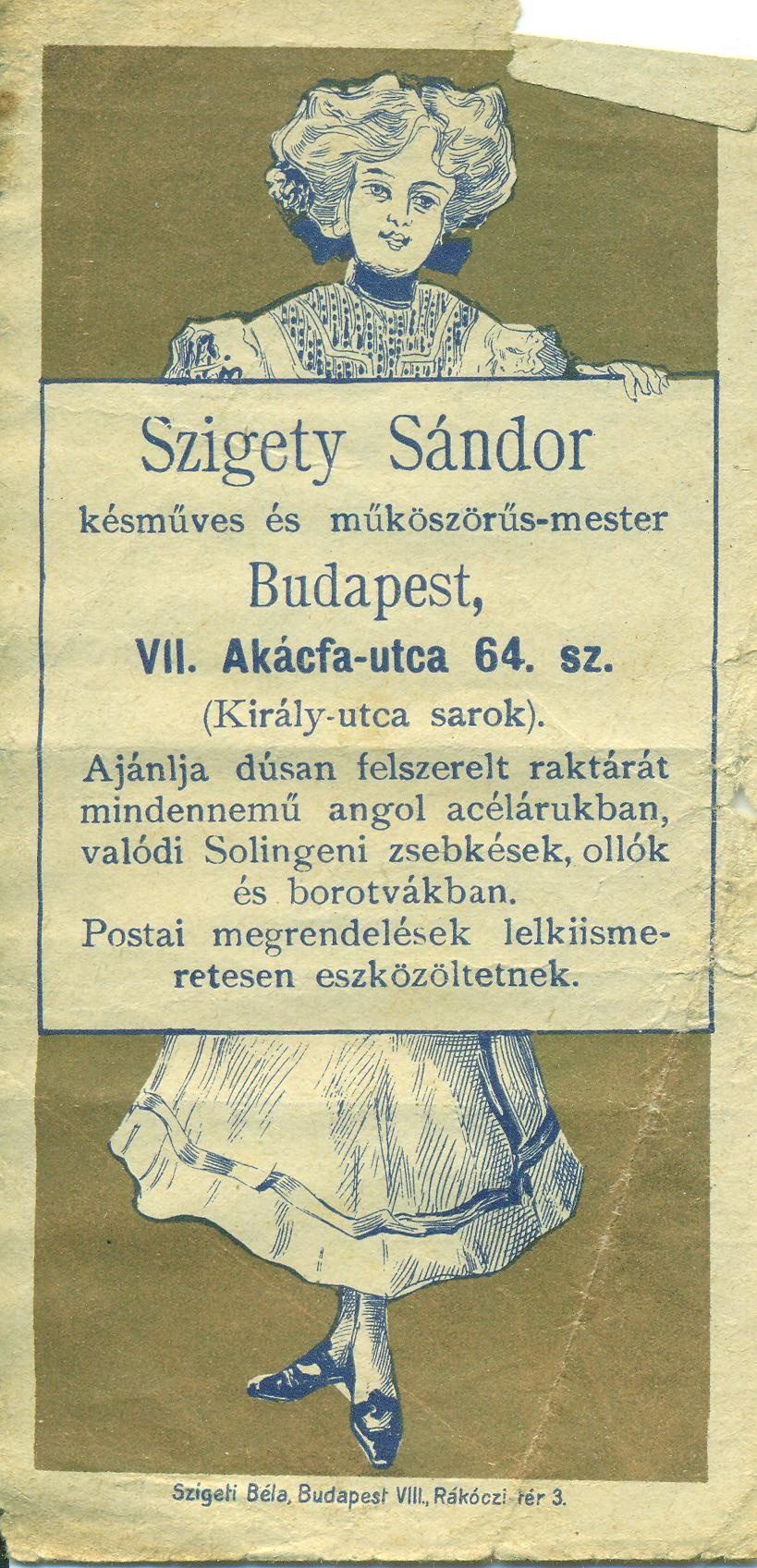 Szigety Sándor késműves és műköszörűs-mester (Magyar Kereskedelmi és Vendéglátóipari Múzeum CC BY-NC-SA)