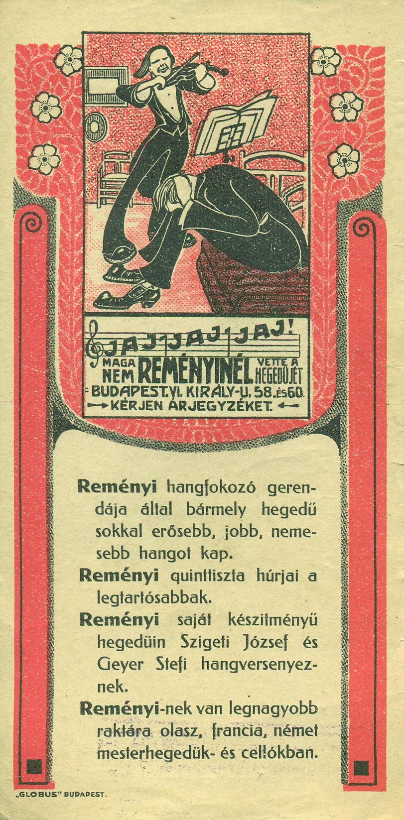 REMÉNYI MIHÁLY hangszerkészítő (Magyar Kereskedelmi és Vendéglátóipari Múzeum CC BY-NC-SA)