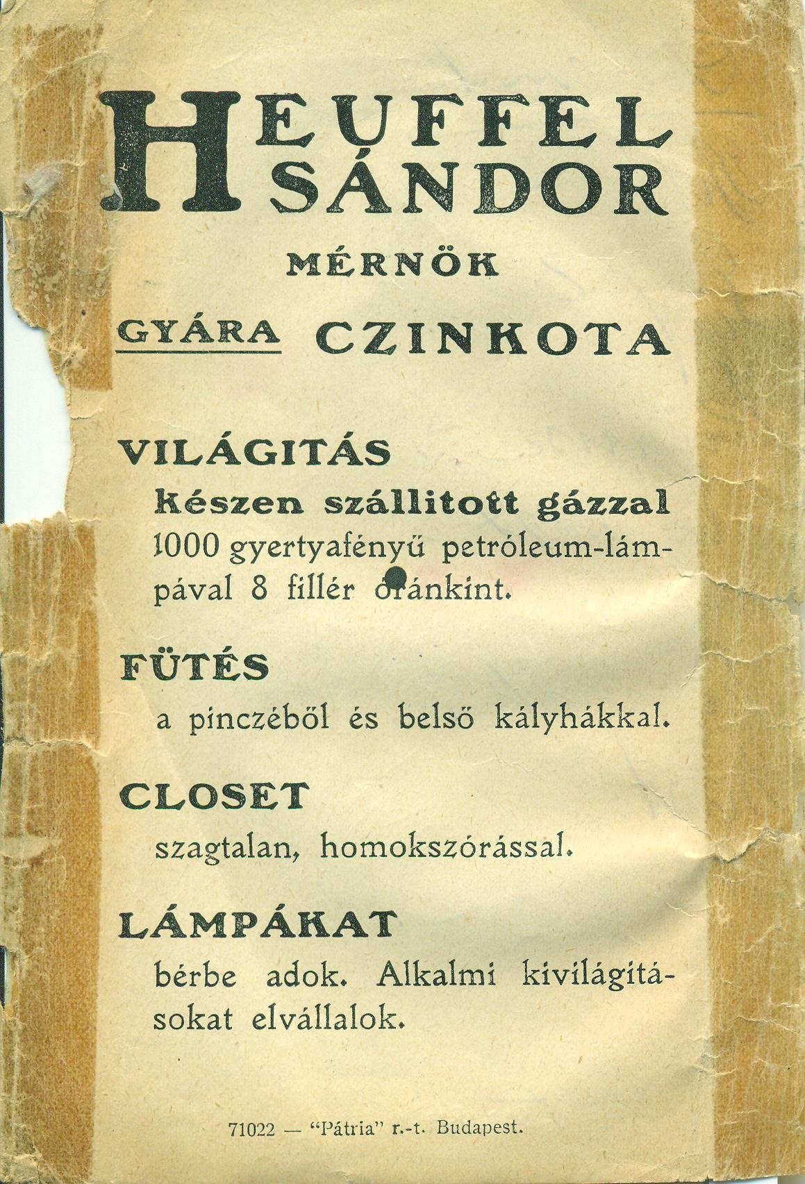 HEUFFEL SÁNDOR MÉRNÖK (Magyar Kereskedelmi és Vendéglátóipari Múzeum CC BY-NC-SA)