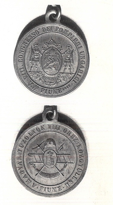 A Magyar Tűzoltók VIII. Országos Közgyűlésének bronz emlékérme (Katasztrófavédelem Központi Múzeuma CC BY-NC-SA)