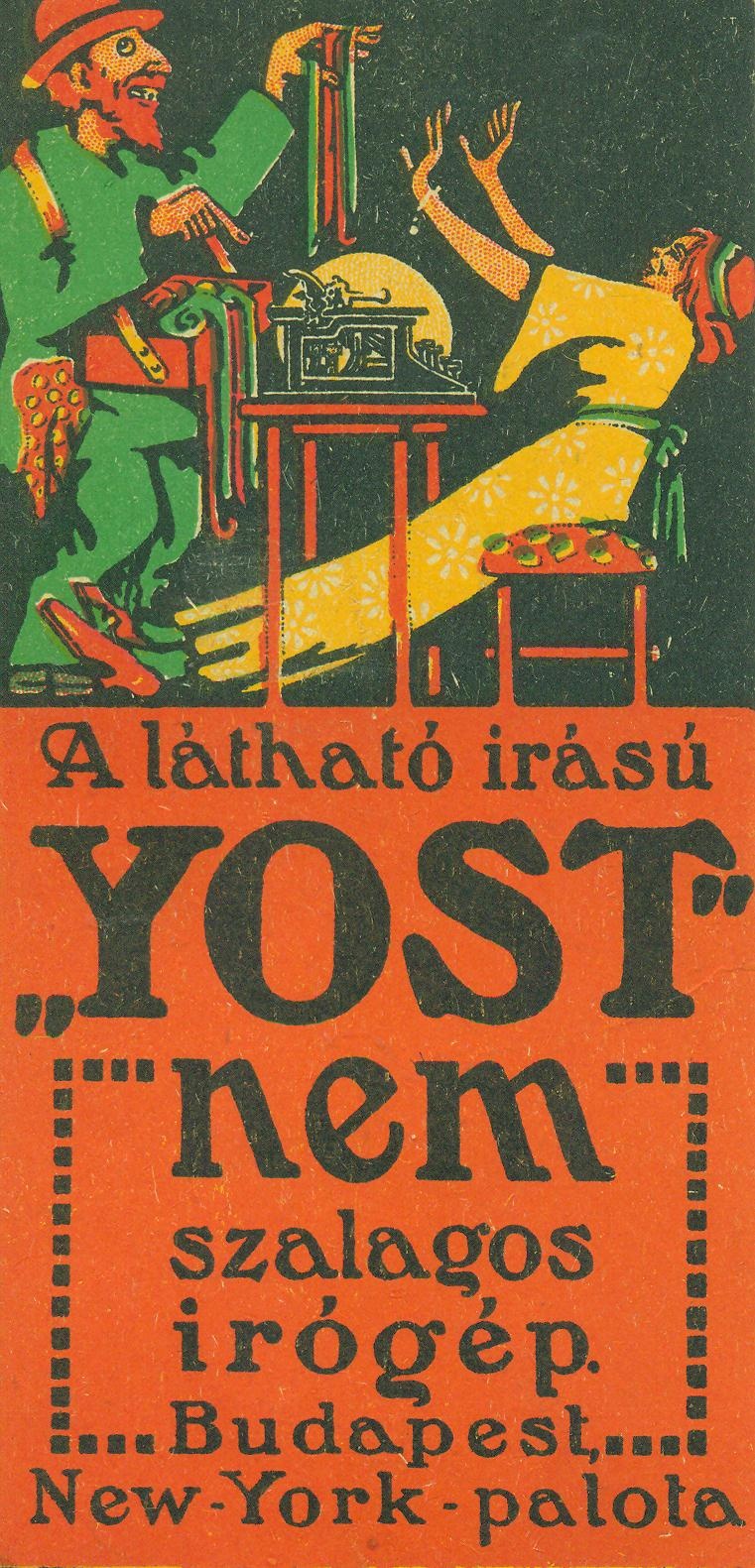 "YOST", nem szalagos írógép (Magyar Kereskedelmi és Vendéglátóipari Múzeum CC BY-NC-SA)