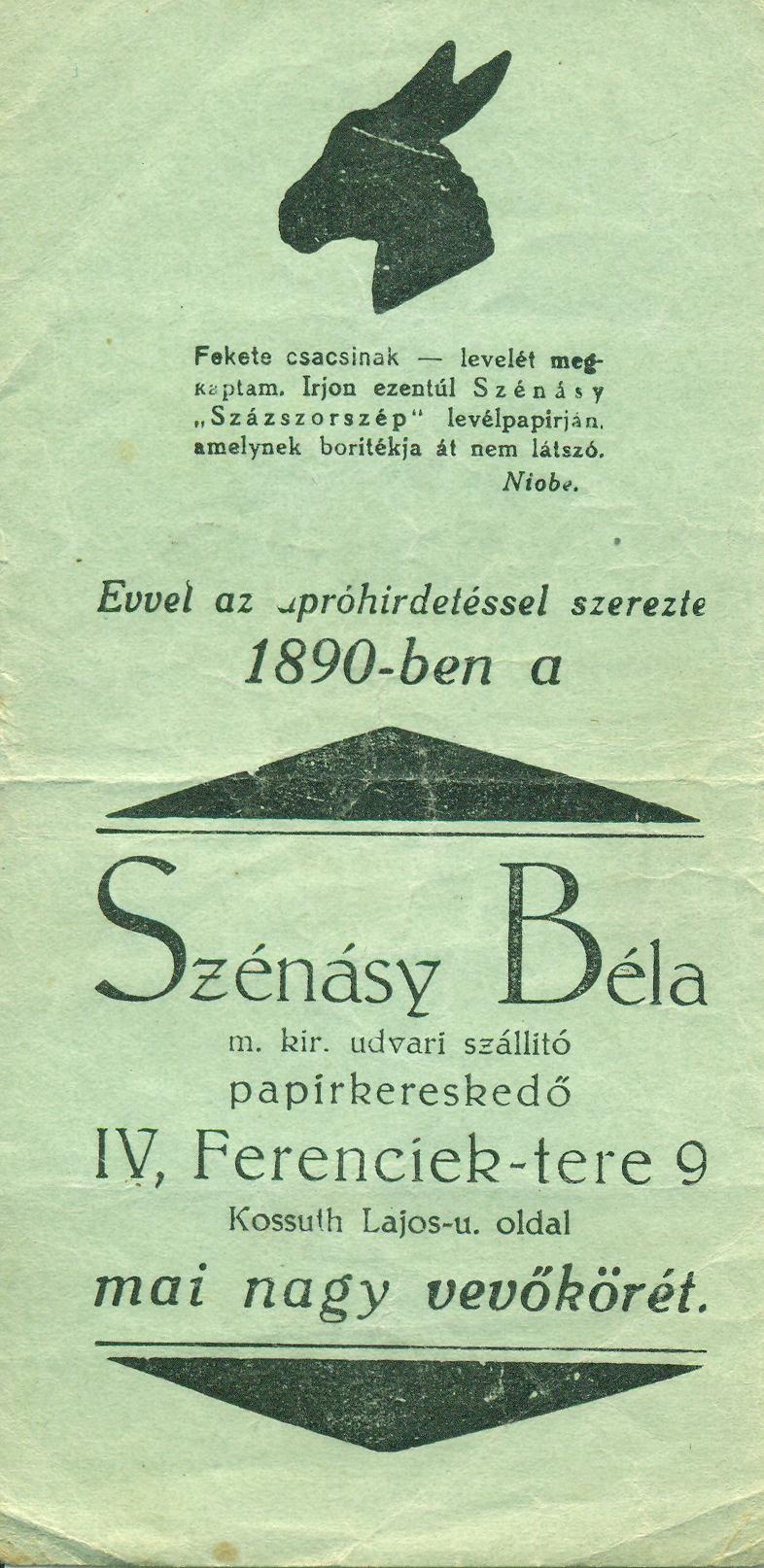 Szénásy Béla papírkereskedő (Magyar Kereskedelmi és Vendéglátóipari Múzeum CC BY-NC-SA)