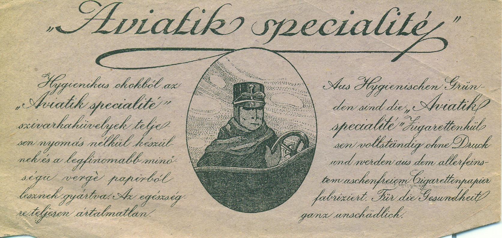 "Aviatik specialité" (Magyar Kereskedelmi és Vendéglátóipari Múzeum CC BY-NC-SA)