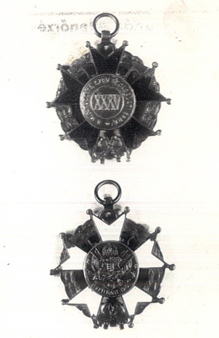 A MOTSZ XXXV. éves szolgálati érme 1916 (Katasztrófavédelem Központi Múzeuma CC BY-NC-SA)