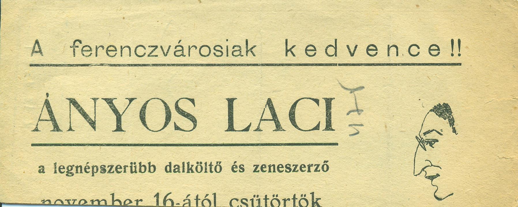 ÁNYOS LACI (Magyar Kereskedelmi és Vendéglátóipari Múzeum CC BY-NC-SA)