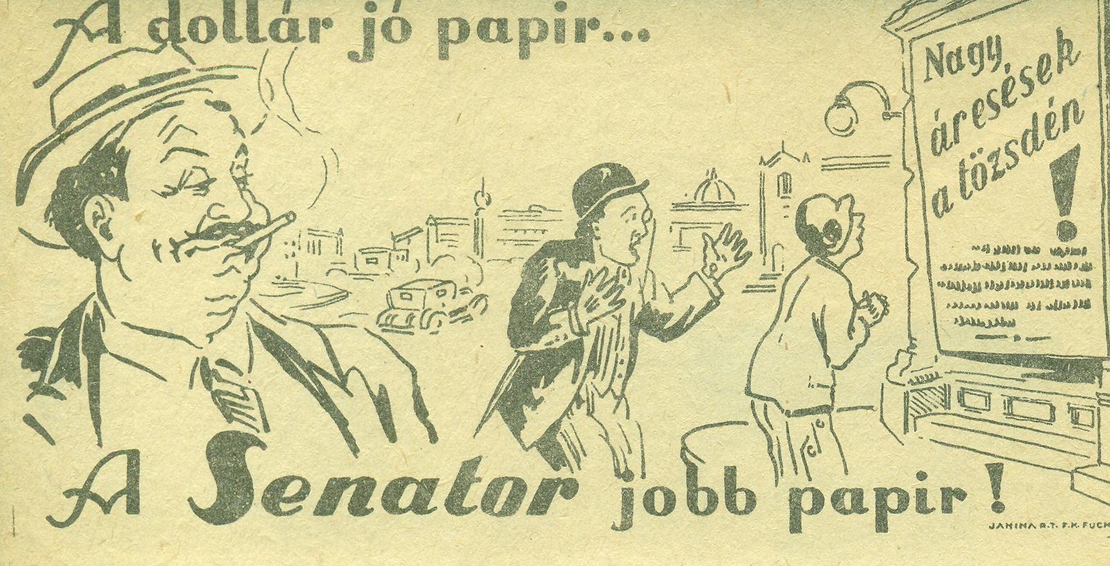 SENATOR cigarettapapir (Magyar Kereskedelmi és Vendéglátóipari Múzeum CC BY-NC-SA)