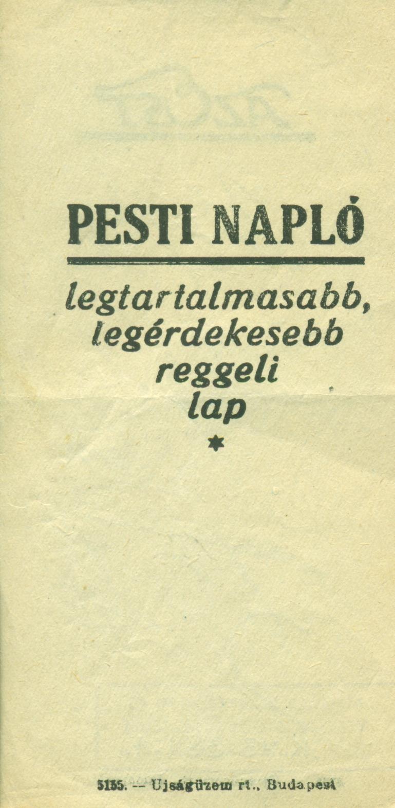 PESTI NAPLÓ /AZ EST (Magyar Kereskedelmi és Vendéglátóipari Múzeum CC BY-NC-SA)