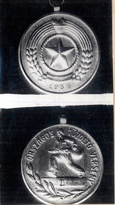Országos Tűzoltó Verseny II. díja 1956. (Katasztrófavédelem Központi Múzeuma CC BY-NC-SA)