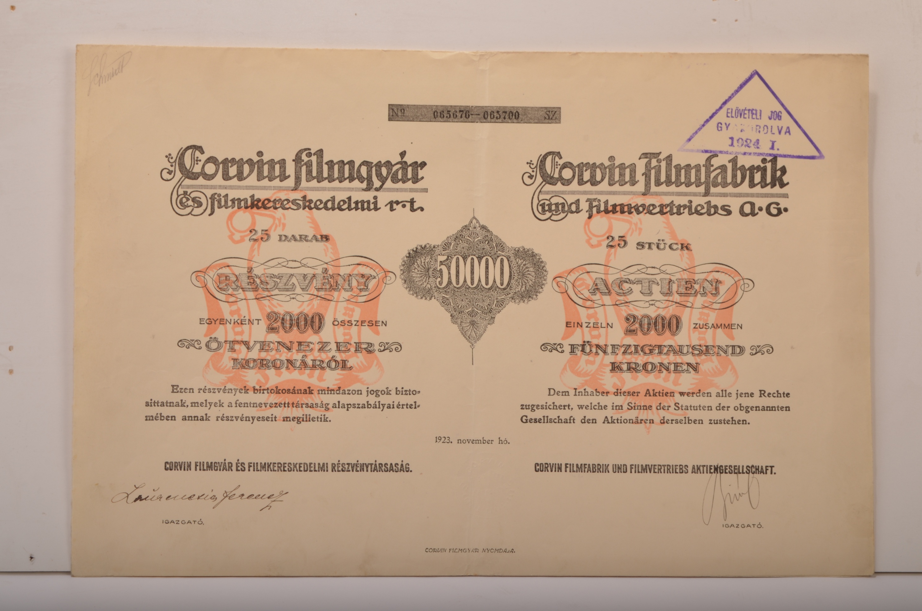 részvény (Magyar Kereskedelmi és Vendéglátóipari Múzeum CC BY-NC-SA)
