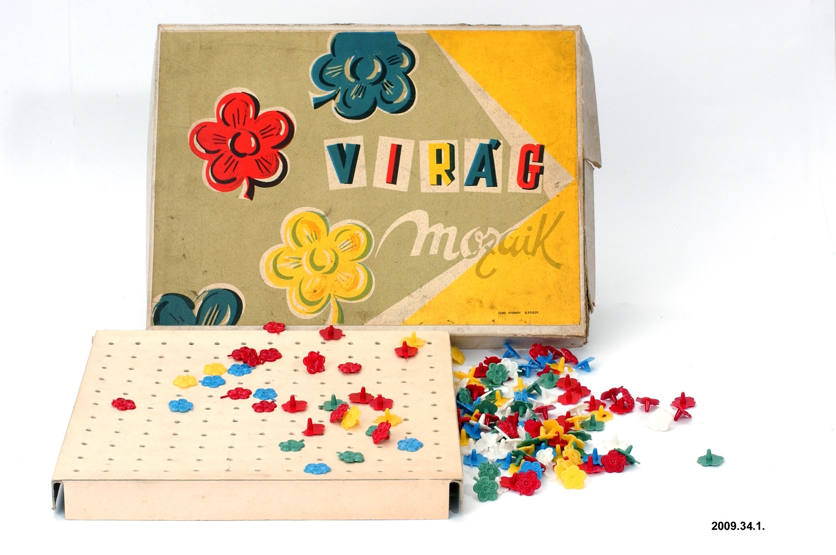 Kirakós játék, Virág mozaik (Óbudai Múzeum CC BY-NC-SA)
