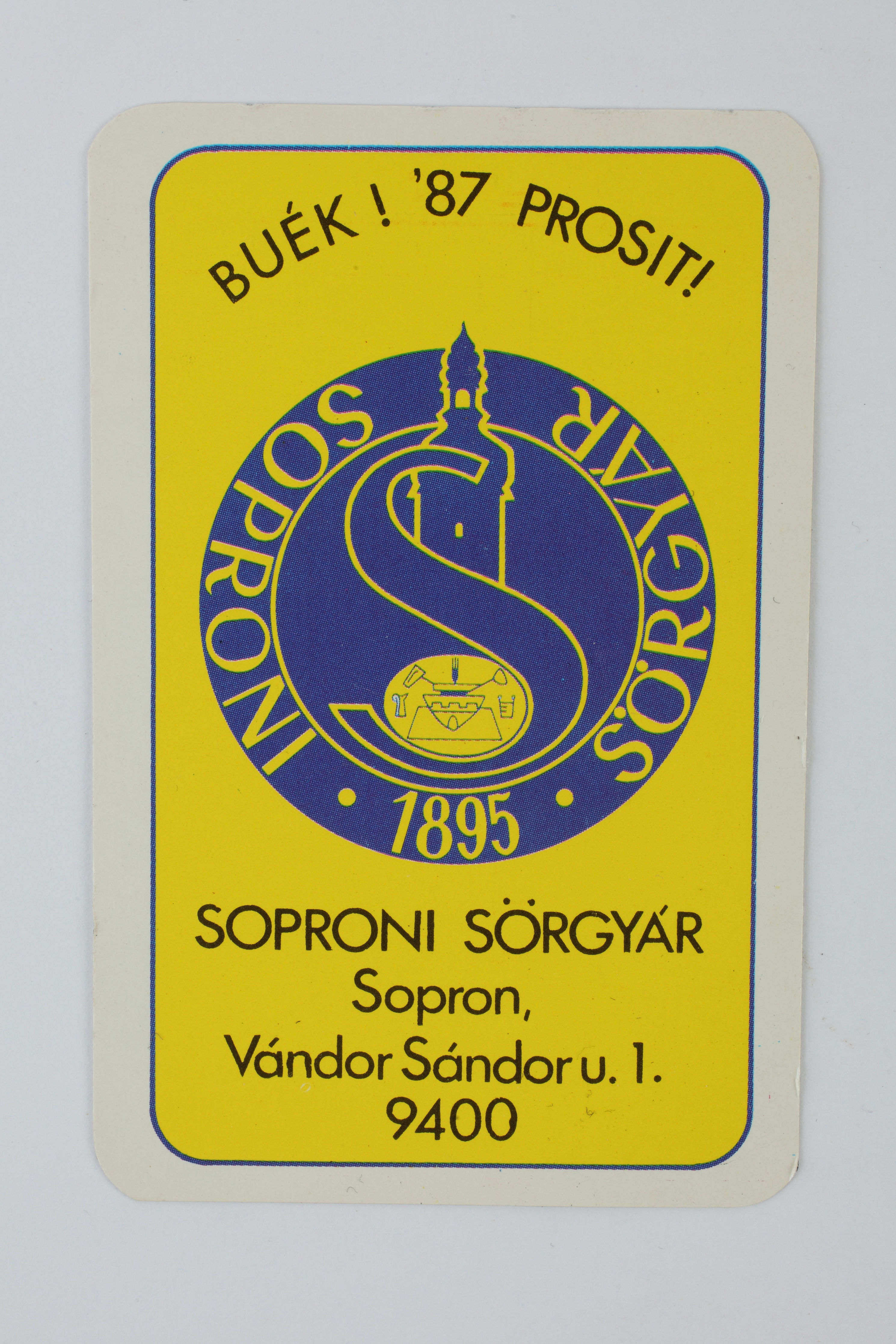 Soproni sörgyár kártyanaptára (Magyar Kereskedelmi és Vendéglátóipari Múzeum CC BY-NC-SA)
