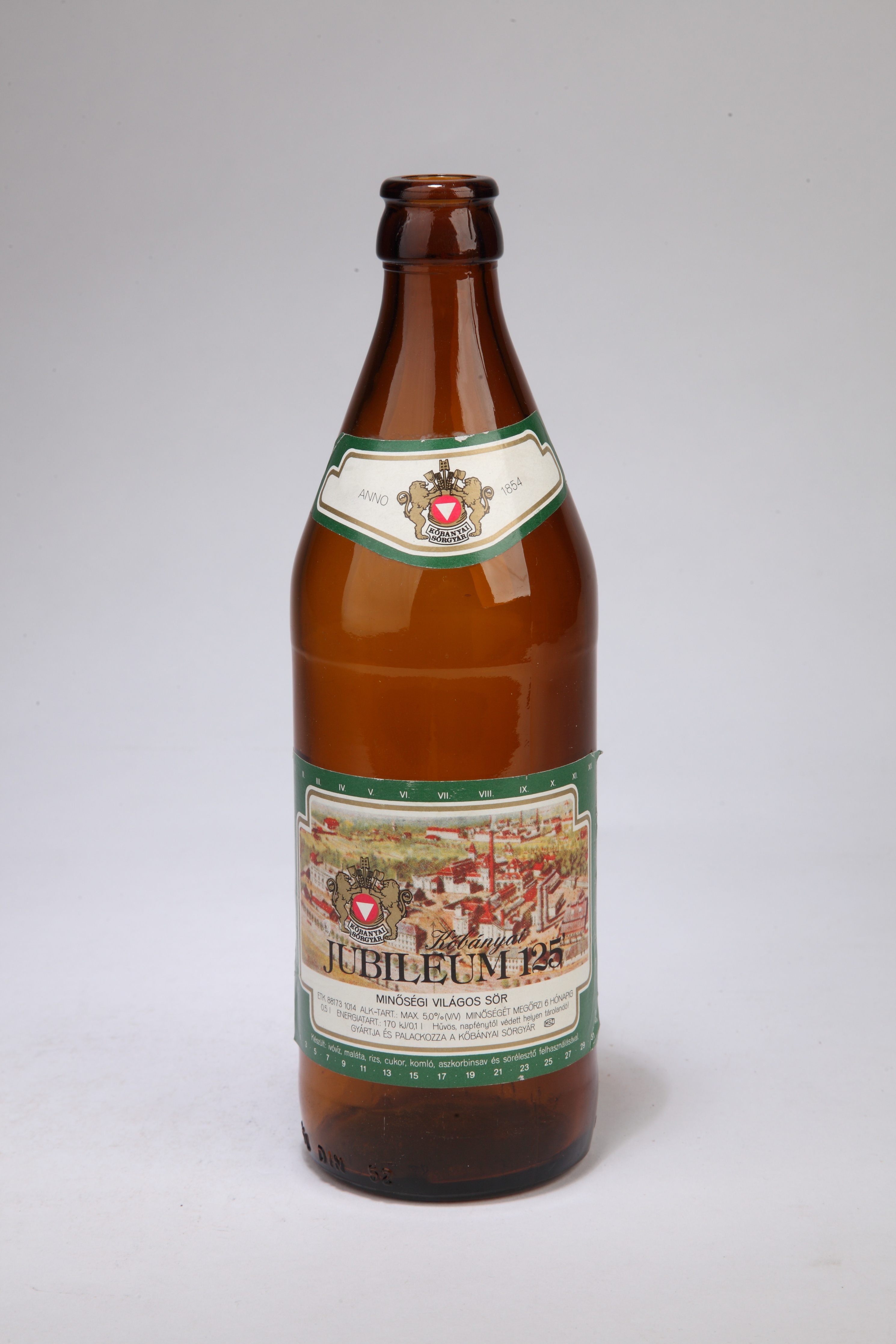 Kőbányai jubileum 125 üveg (Magyar Kereskedelmi és Vendéglátóipari Múzeum CC BY-NC-SA)