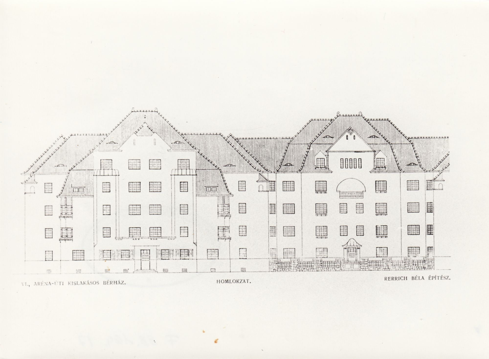 Dózsa György úti épület tervrajza (Angyalföldi Helytörténeti Gyűjtemény CC BY-NC-SA)